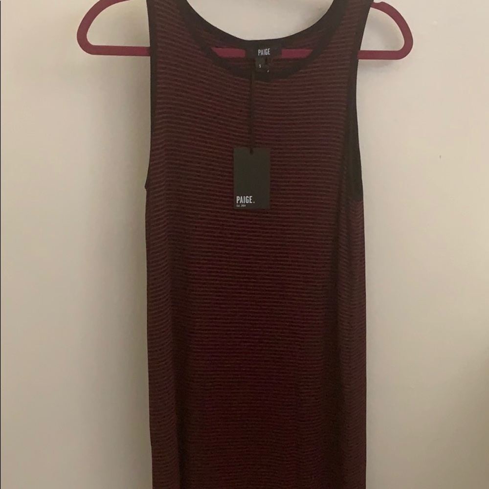 Brand new Paige black and maroon dress